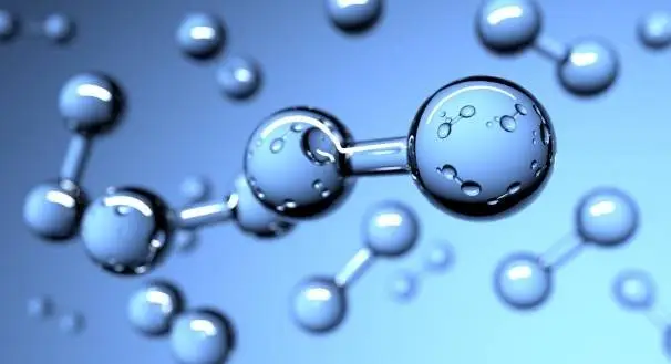 Abstract image 4D hyaluronic acid chemistry formula molecular structure scientific skincare ingredient advanced anti-aging technology