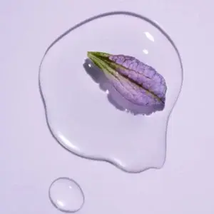 Bakuchiol leaf lavender background serum drops natural retinol alternative botanical skincare
