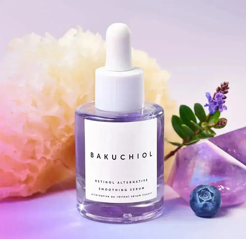 Best bakuchiol serum natural retinol alternative anti-aging face serum pregnancy safe skincare botanical ingredients lavender flowers sensitive skin