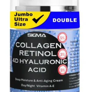 Premium Anti-Aging Face Cream - 110 ML JUMBO ULTRA SIZE / 3.7 Fl. Oz | 4D Hyaluronic Acid & Retinol Moisturizer | 1 Finger Cream Dispenser