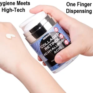 Premium Anti-Aging Face Cream - 110 ML JUMBO ULTRA SIZE / 3.7 Fl. Oz | 4D Hyaluronic Acid & Retinol Moisturizer | 1 Finger Cream Dispenser - Image 2