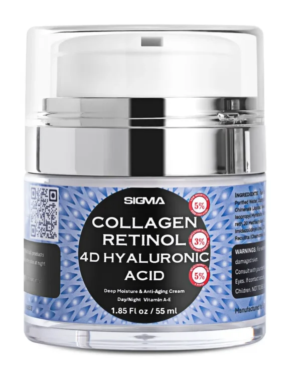 Premium Anti-Aging Face Cream – 55ml | 4D Hyaluronic Acid & Retinol Moisturizer | 1 Finger Cream Dispenser