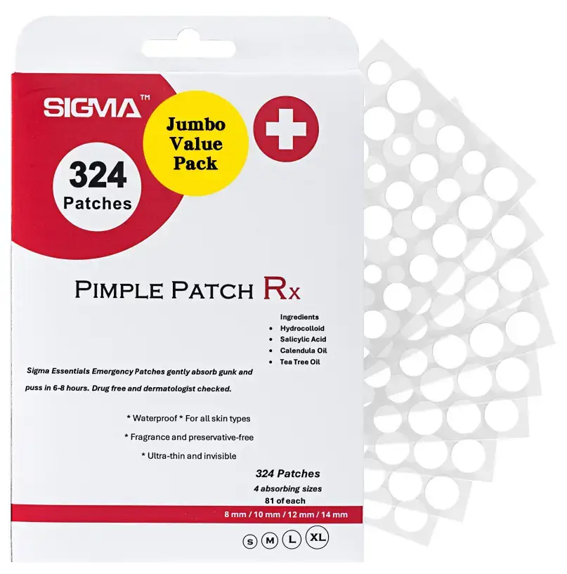 Best pimple patches acne treatment hydrocolloid patches salicylic acid tea tree oil 324 patches jumbo value pack 9 sheets
