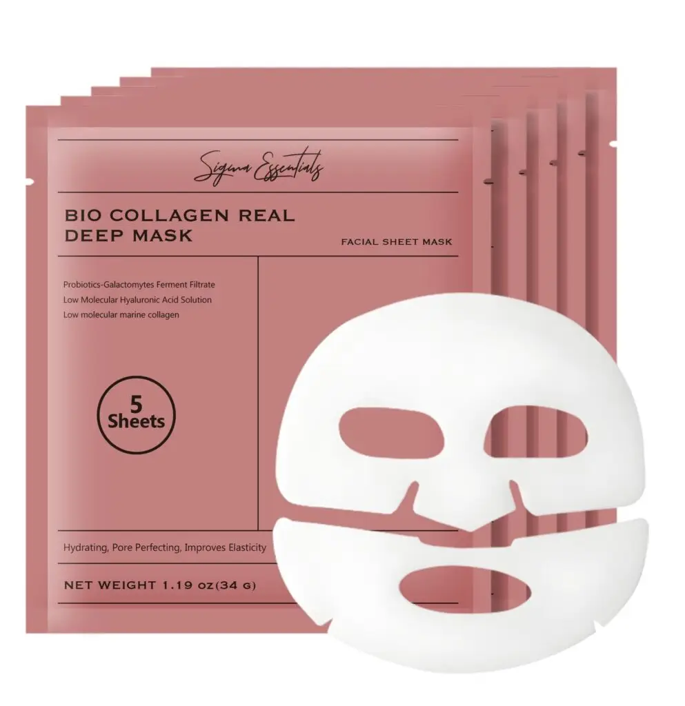 Best bio collagen mask individual bag professional collagen face mask sheets anti-aging clinical strength wrinkle reduction hydrating skincare