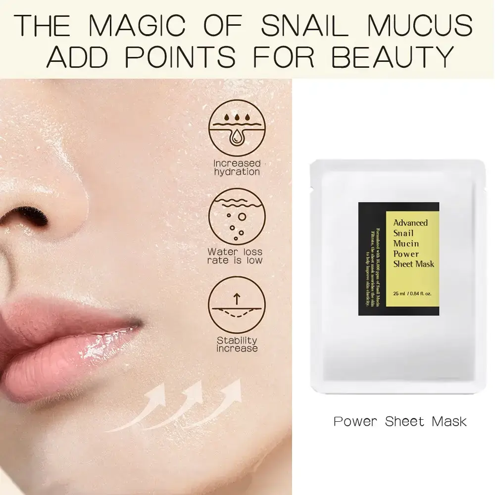 Best snail mucin skincare benefits increased hydration low water loss skin stability anti-aging face serum woman beautiful skin results