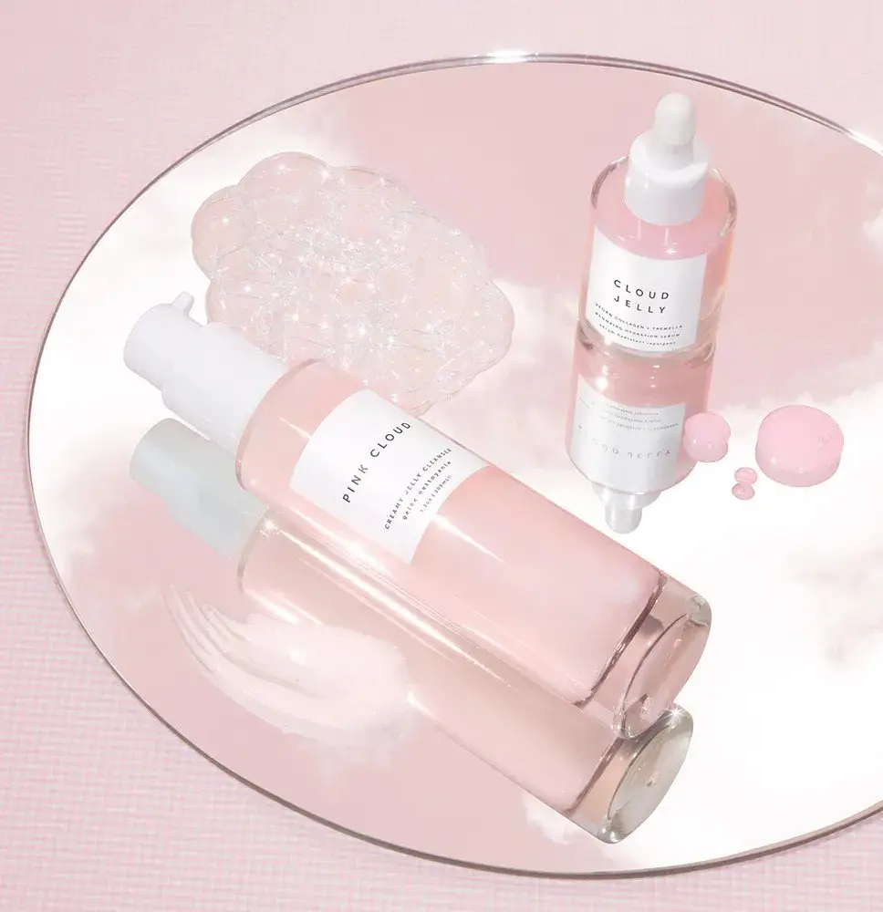 Best ultra hydration serum two bottles pink serum mirror surface professional skincare clinical strength moisture therapy anti-aging treatment